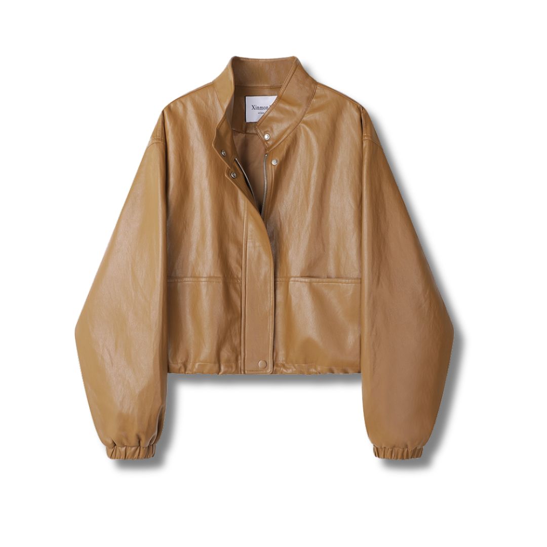 Kunstlederjacke Damen – Übergangsjacke für Frühling & Herbst