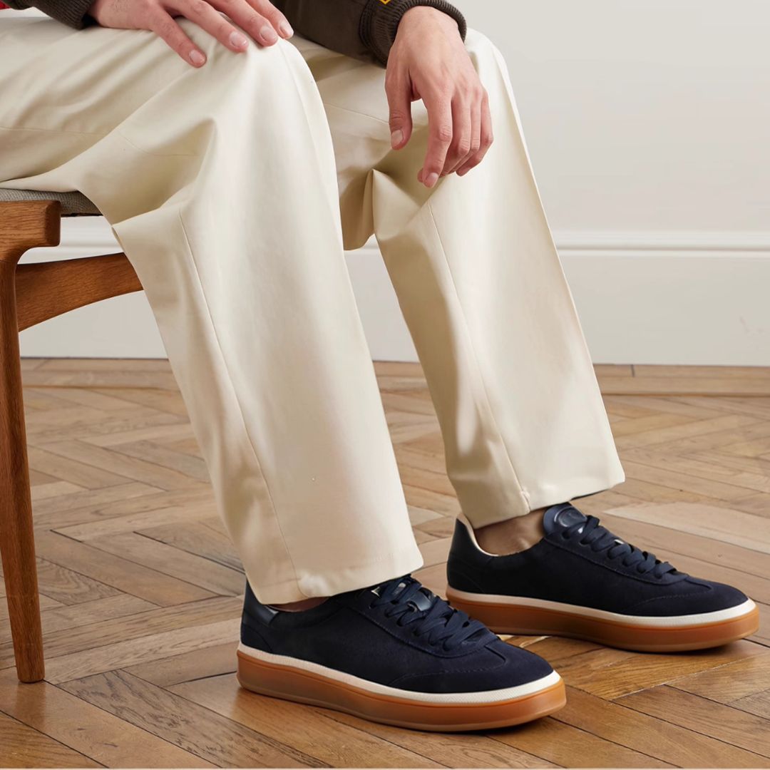 Blaue Tennis Sneaker Leder