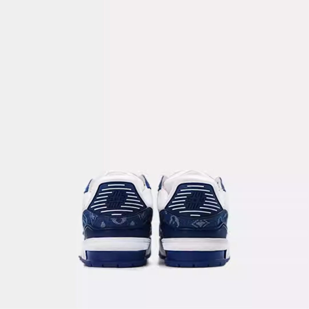 Leder Sneaker in Weiß & Navy