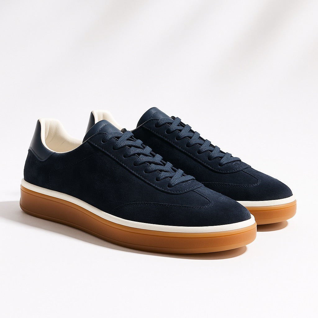 Blaue Tennis Sneaker Leder
