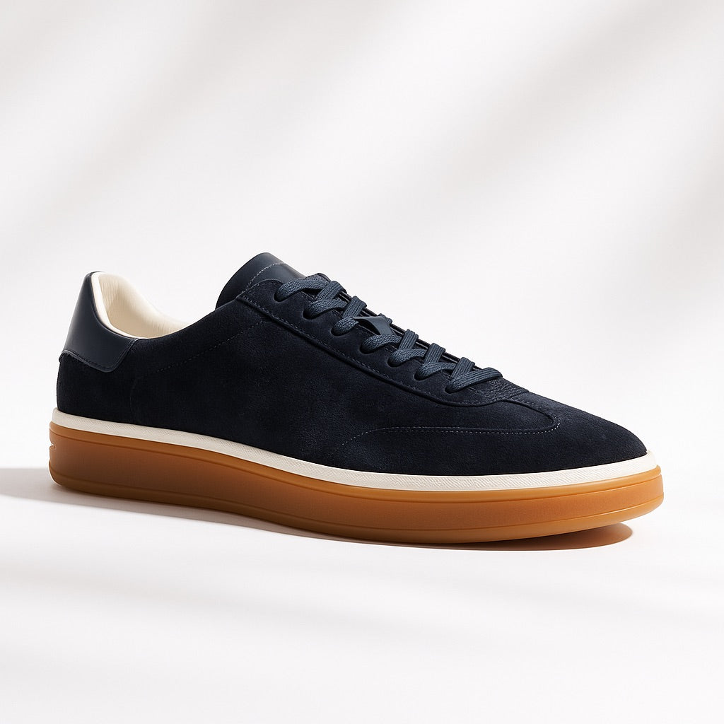 Blaue Tennis Sneaker Leder