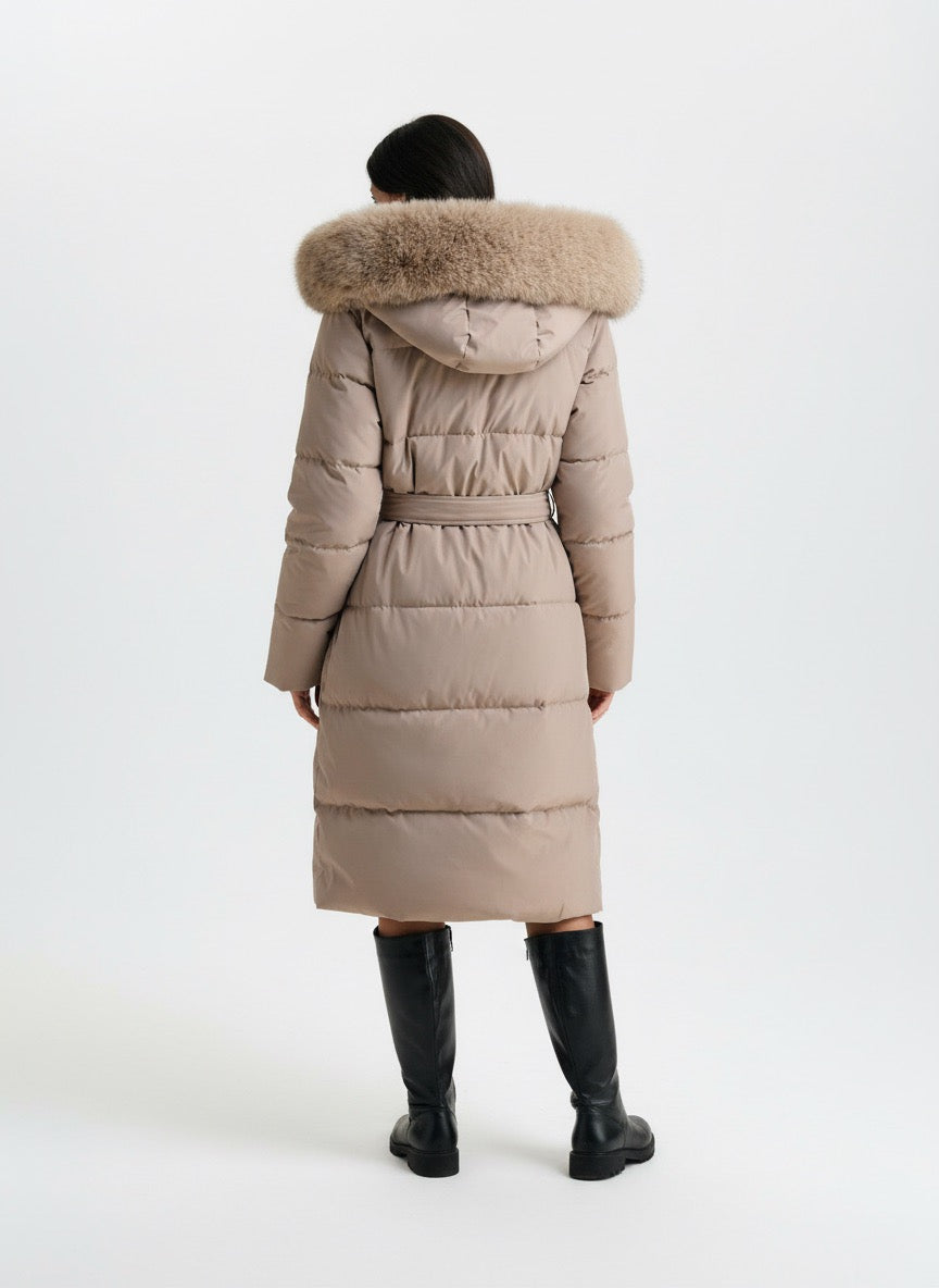 Damen Wintermantel „Elegance Khaki“ – Warm, Stilvoll &amp; Für Kalte Tage