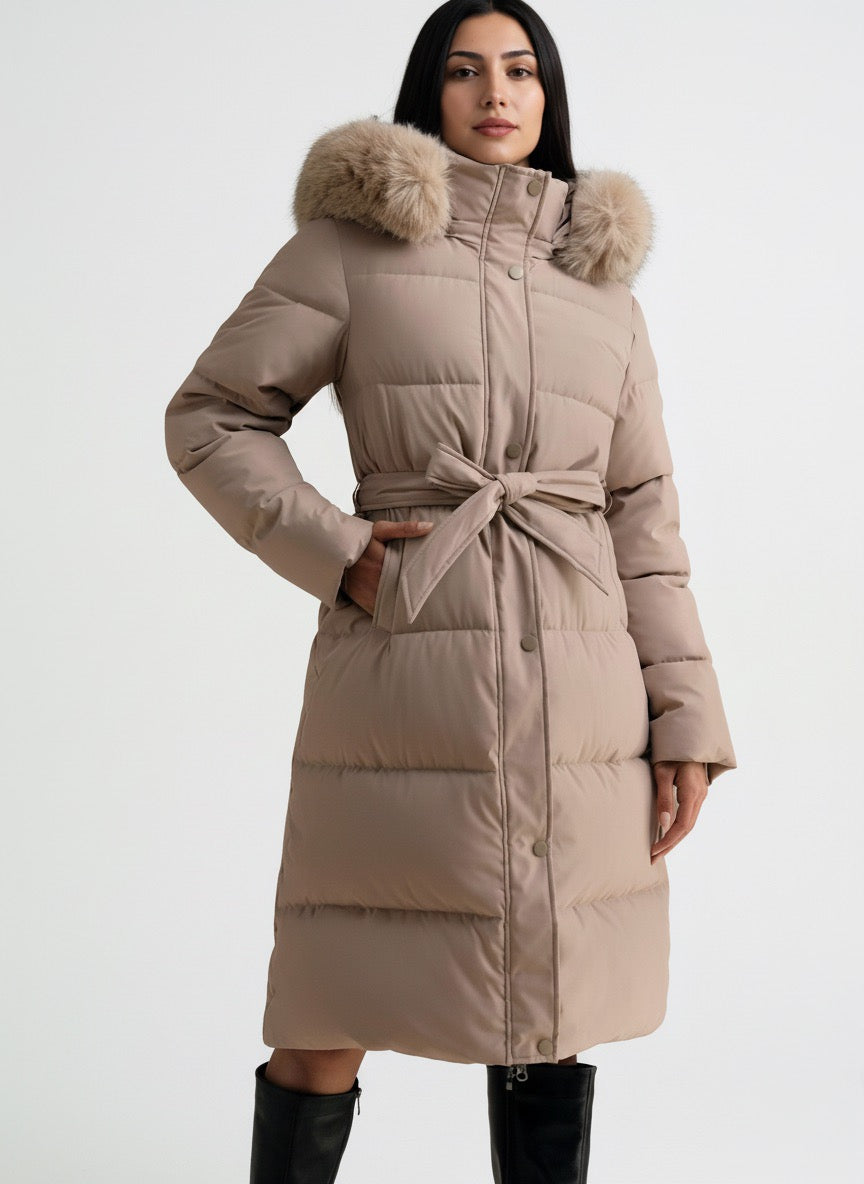 Damen Wintermantel „Elegance Khaki“ – Warm, Stilvoll &amp; Für Kalte Tage