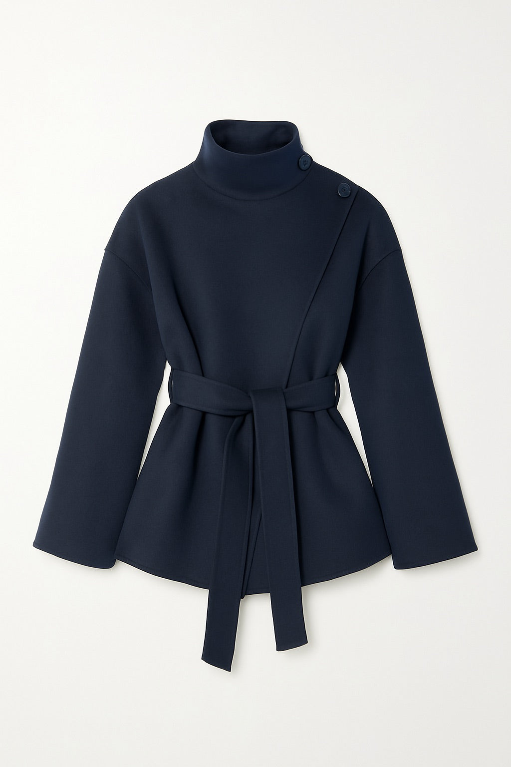 Elara Marine – Wickelmantel mit hohem Kragen